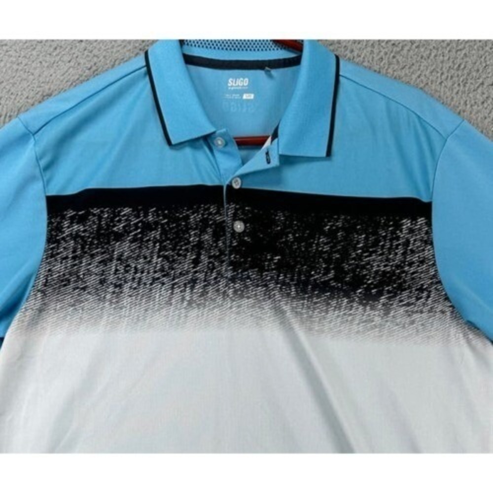 Sligo Shirt Adult Large Blue White Colorblock Golf Polo Short Sleeve Rugby Mens